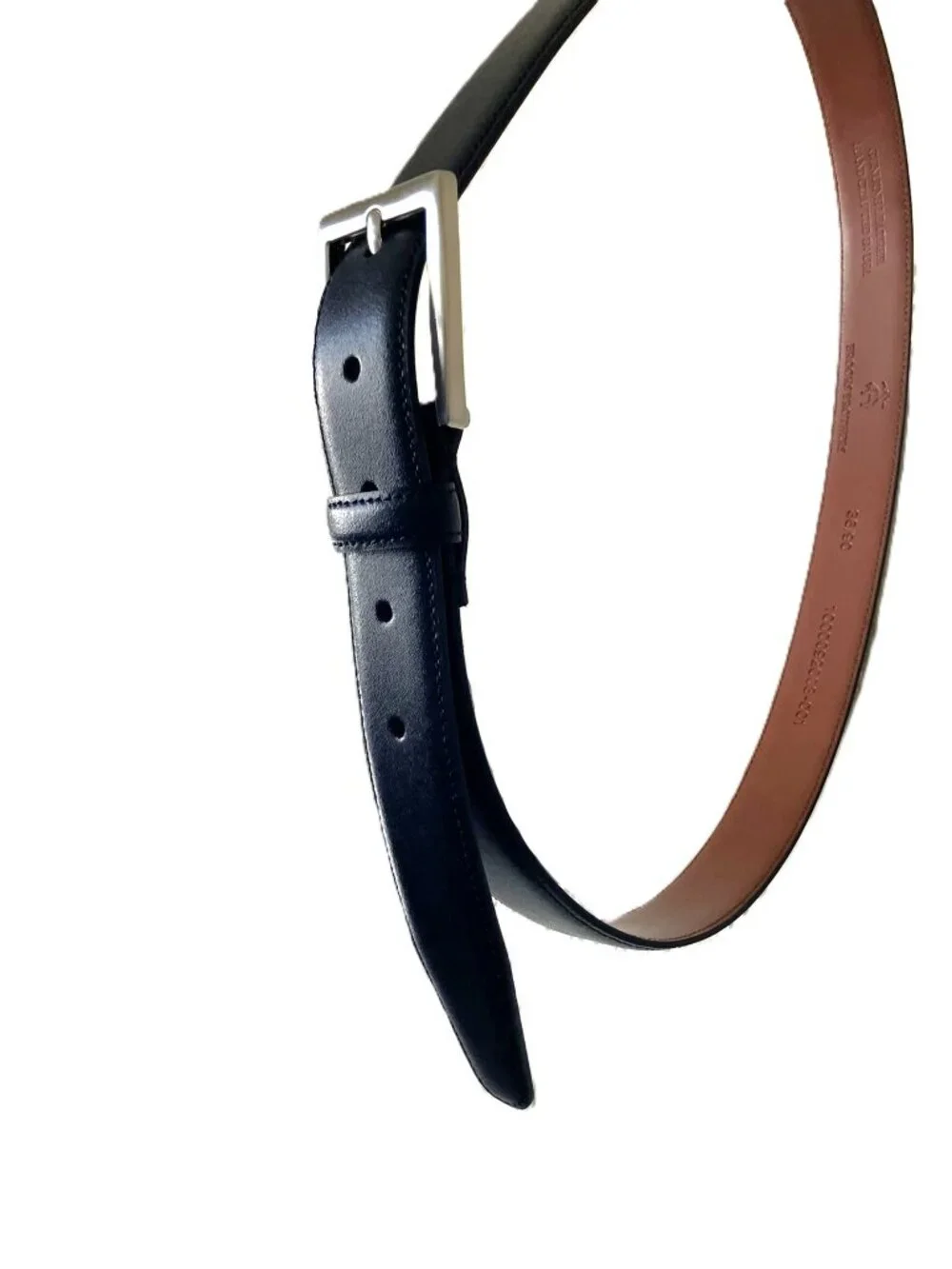 Brooks Brothers Men’s Black Leather Dress Belt Size 36 Silver Buckle USA Made